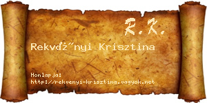 Rekvényi Krisztina névjegykártya